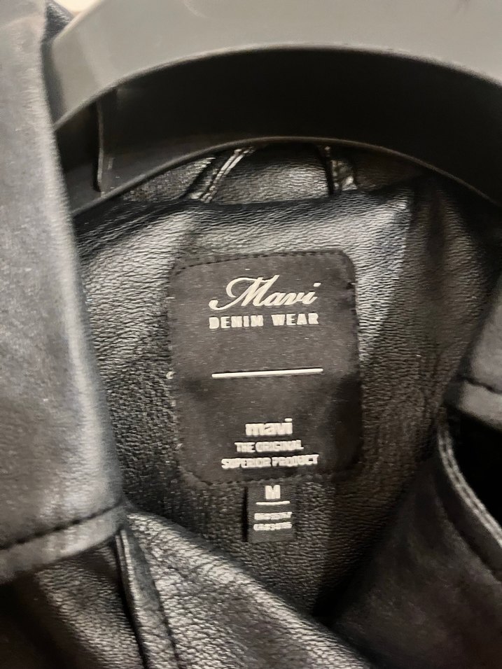 Mavi Kadın Siyah Deri Biker Ceket - Görsel 2