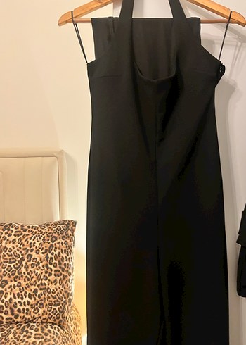 ZARA Siyah HALTER YAKA Uzun Kadın Tulum - Görsel 3