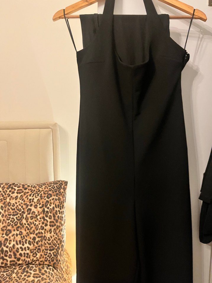 ZARA Siyah HALTER YAKA Uzun Kadın Tulum - Görsel 3