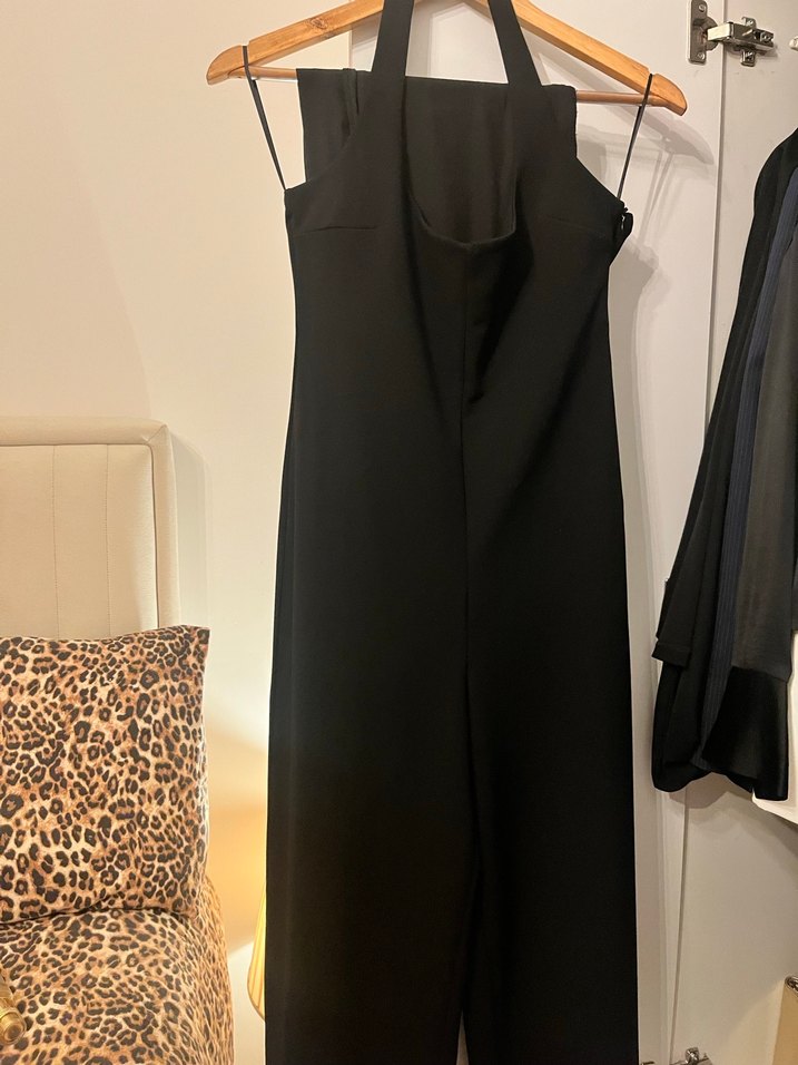 ZARA Siyah HALTER YAKA Uzun Kadın Tulum - Görsel 2