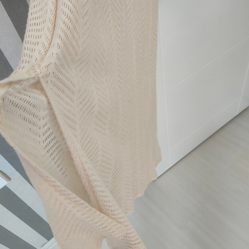 Suwen Bej Örgü V Yaka İnce Askılı pareoo - Görsel 3