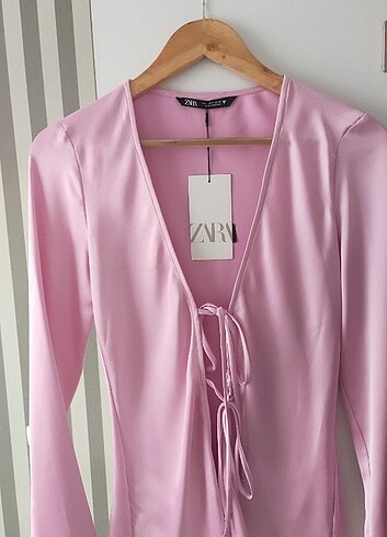 Zara yeni sezon etiketli saten yazlık bluz