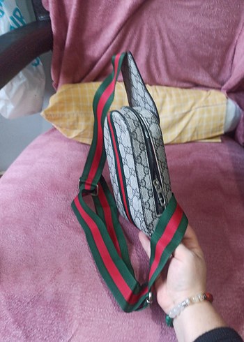 Kadın Gri Desenli Askılı Çanta - Görsel 4