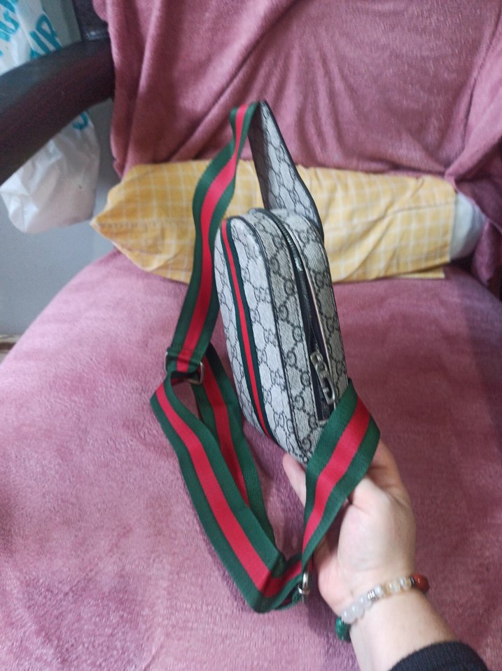 Kadın Gri Desenli Askılı Çanta - Görsel 4