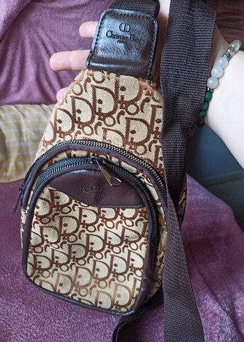 Kahverengi Kadın Marka Desenli Çapraz Çanta - Görsel 4