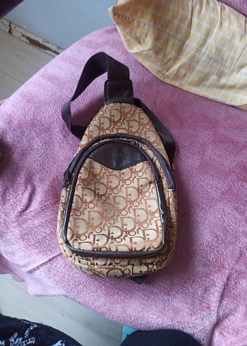 Kahverengi Kadın Marka Desenli Çapraz Çanta - Görsel 2