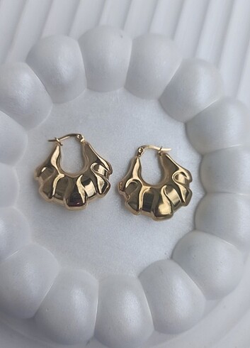 Accessorize Çelik Gold Kaplama Sepet küpe 