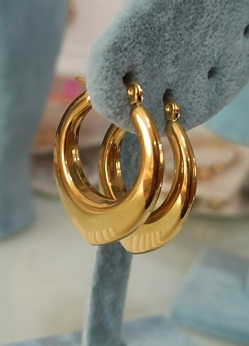  Beden Çelik Gold Kaplama badem küpe 