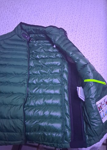 Yeşil Erkek Fermuarlı İnce Mont