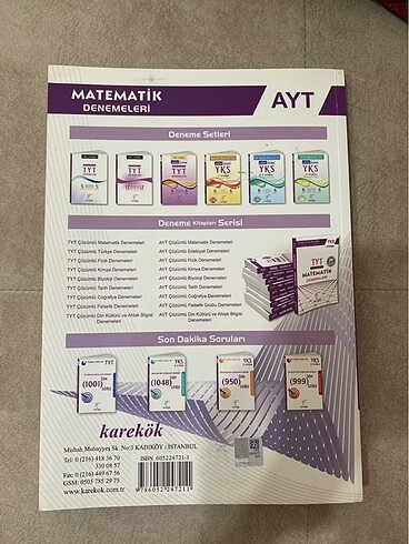 KAREKÖK YAYINLARI AYT MATEMATİK 20?li DENEME