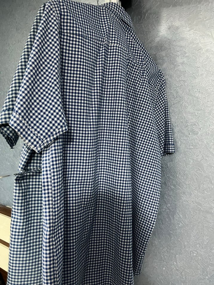 Kareli Kısa Kollu Pamuklu Erkek Gömlek - Görsel 2