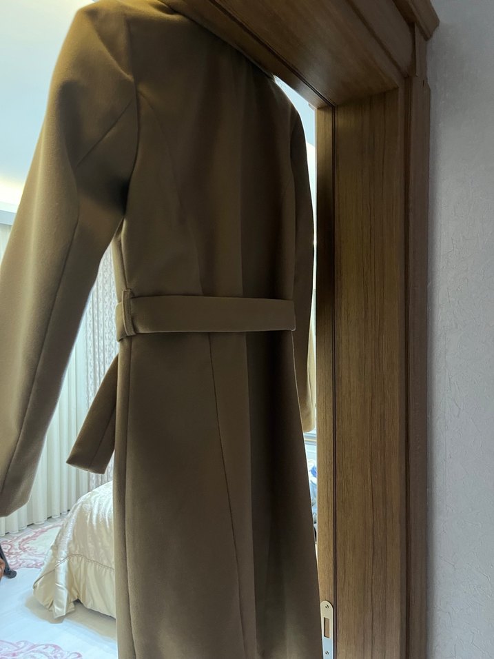 Kürk Yaka Camel Rengi Kaban - Görsel 2