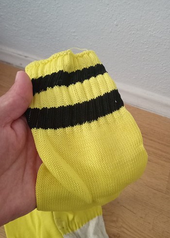 Sarı Çocuk Çorabı Siyah Çizgili - Görsel 3