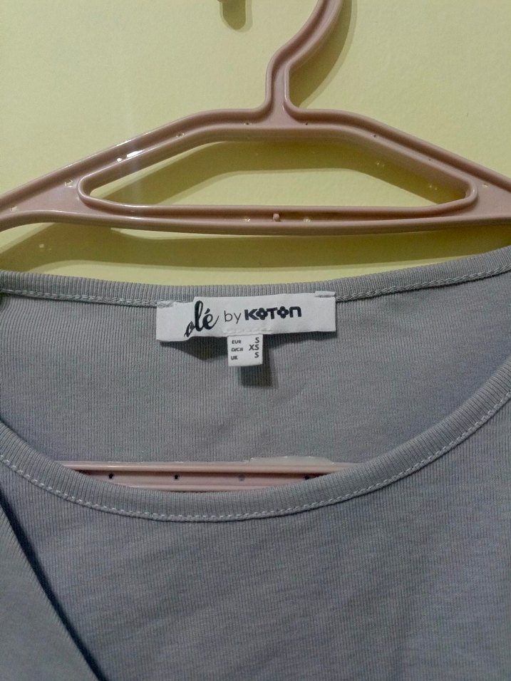 Gri Uzun Kollu Keten Salaş Bluz - Görsel 2