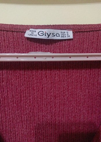 Bordo V Yaka Triko Kadın Kazak - Görsel 3