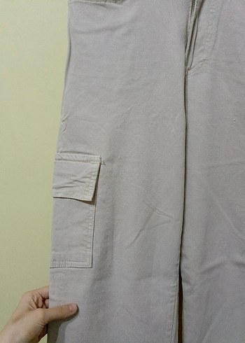 Kadın Bej Rahat Kesim Kumaş Pantolon - Görsel 2