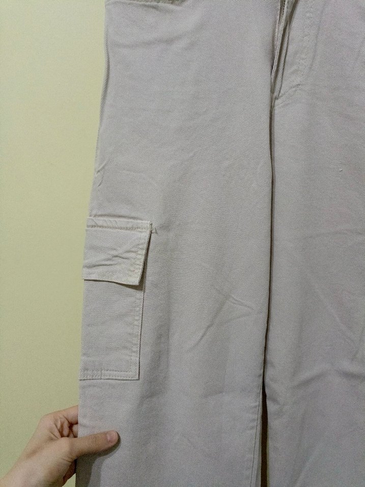 Kadın Bej Rahat Kesim Kumaş Pantolon - Görsel 2