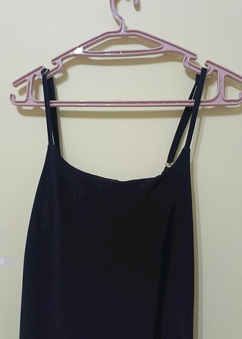 Siyah V Yakalı Midi Kadın Elbise - Görsel 2