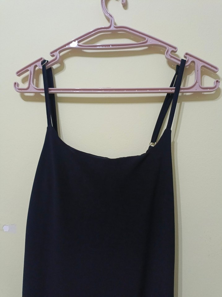 Siyah V Yakalı Midi Kadın Elbise - Görsel 2