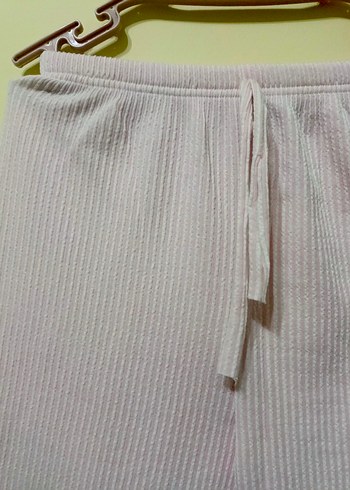 Pembe Pamuk Rahat Kesim Midi Kadın Pantolon - Görsel 2