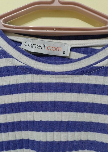 Mavi Çizgili Kadın Uzun Kollu Triko - Görsel 3