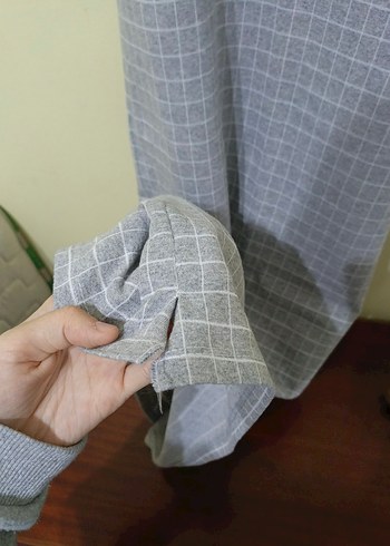 Gri Kareli elbise - Görsel 3