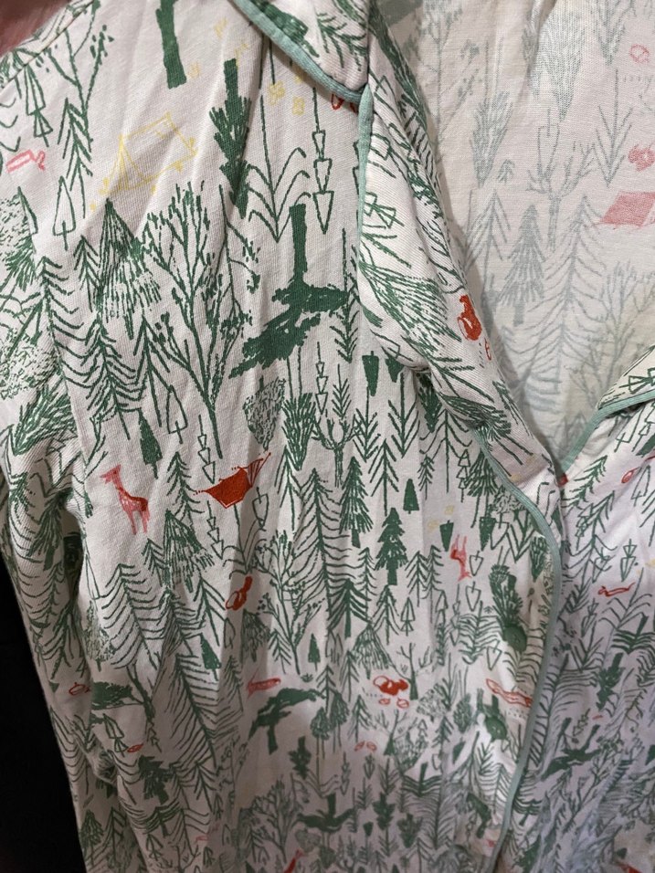 Desenli V Yakalı Uzun Kollu Kadın pijama - Görsel 3