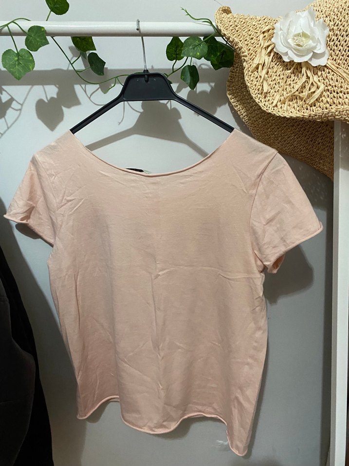 Pembe Baskılı Rock Punk Kadın Tişört - Görsel 3