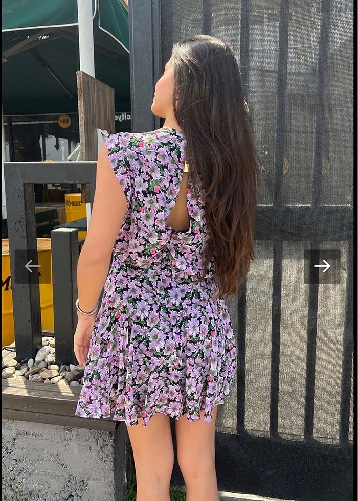 Çiçekli mini elbise - Görsel 2