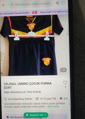 Orjinal Umbro Çocuk Göztepe Forma Takımı
