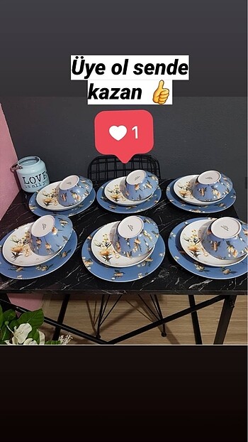 Beden 6 kişilik yemek takımı Kütahya porselen satılıktır hiç kullanılm