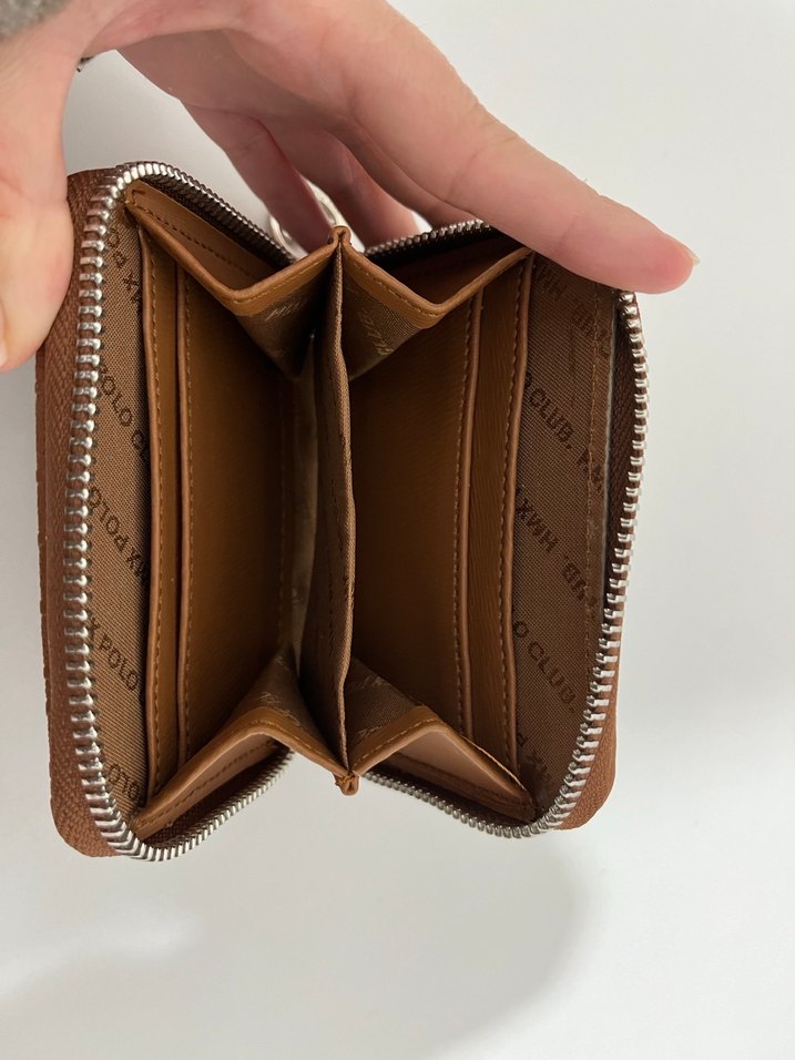 polo Kahverengi Deri Fermuarlı Kadın Cüzdanı - Görsel 3