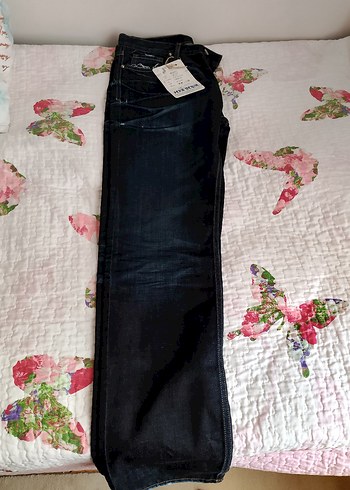 Kadın Lacivert Midi Bol Kesim Kot Pantolon