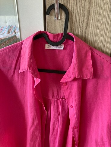 36 Beden pembe Renk pembe oversize gömlek