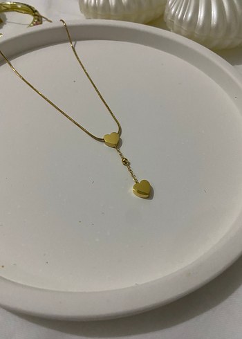 Accessorize Altın Renkli Kalp Detaylı Midi Kolye