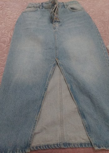 Trendyol & Milla Düğmeli Midi Boy Salaş Denim Etek