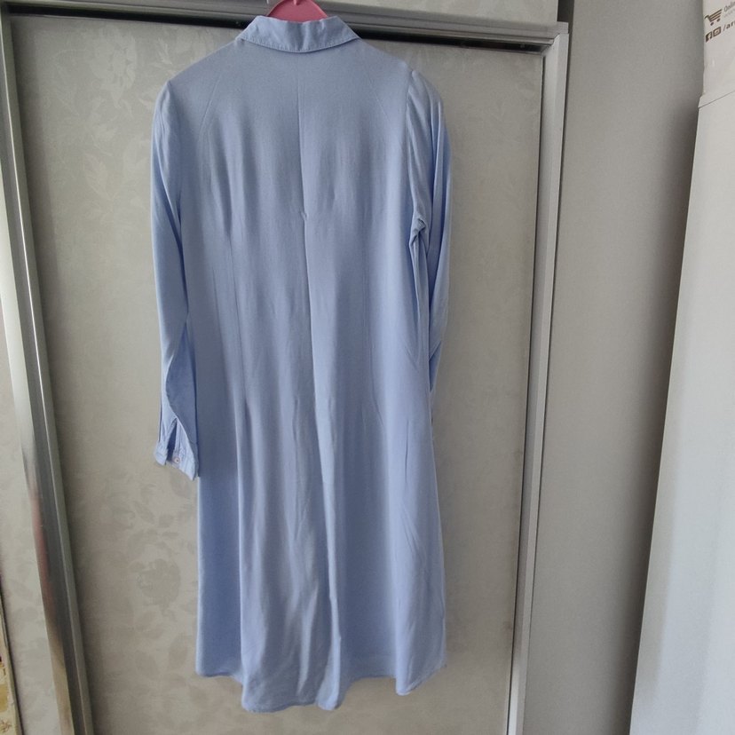 Mavi Nakışlı Uzun Kollu Pamuklu Tunik - Görsel 2