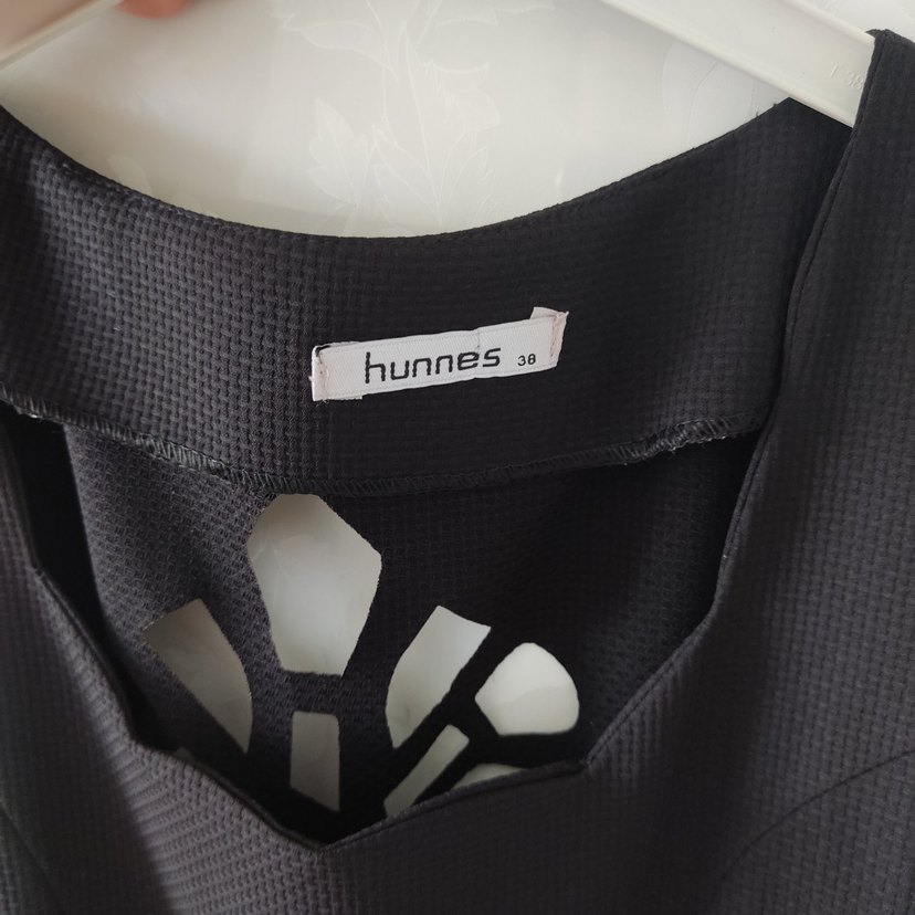 Siyah Uzun Kollu V Yaka Gotik Elbise - Görsel 3