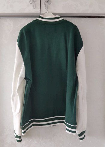 Yeşil ve Beyaz Renkli Fermuarlı Erkek Sweatshirt