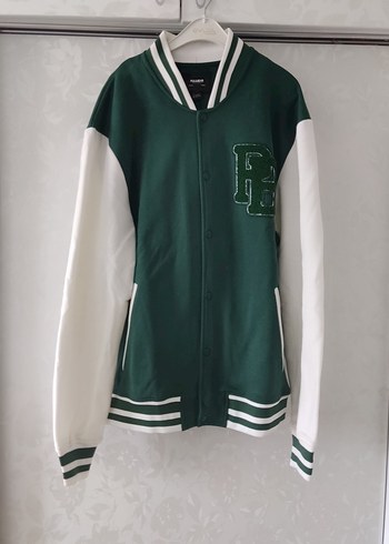 Yeşil ve Beyaz Renkli Fermuarlı Erkek Sweatshirt