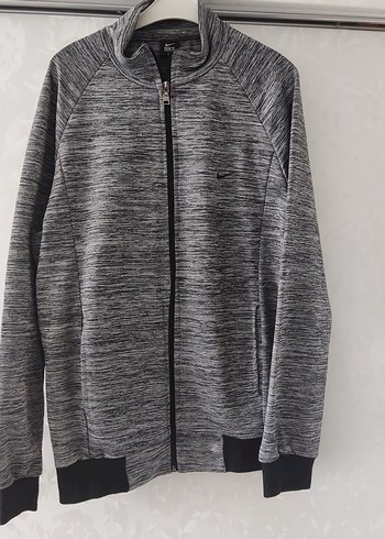 Gri Erkek Fermuarlı Yüksek Yakalı Sweatshirt