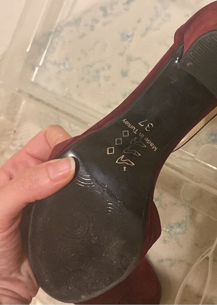 Bordo nubuk ayakkabı - Görsel 4