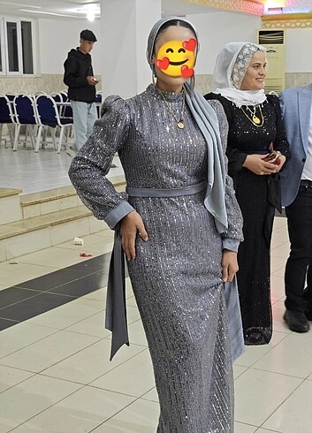 Tesettür taşlı abiye kalem 