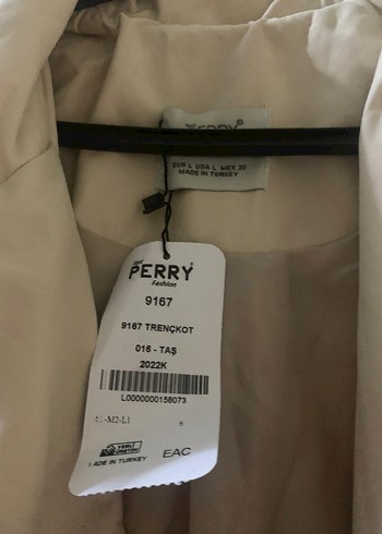 l Beden Düğmeli Beyaz Midi Kadın Trençkot