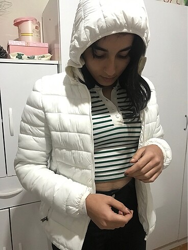 Beyaz içi yünlü mont