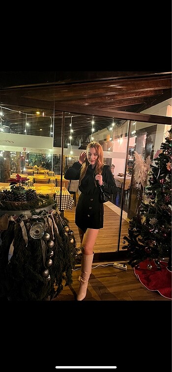 Diğer Siyah şortlu mini elbise