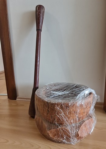 Diğer Koyu Kahverengi Ahşap Havan ve Havan Taşı