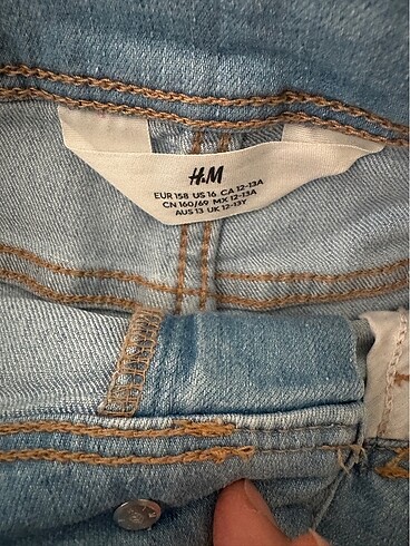 13-14 Yaş Beden mavi Renk H&M kot şort