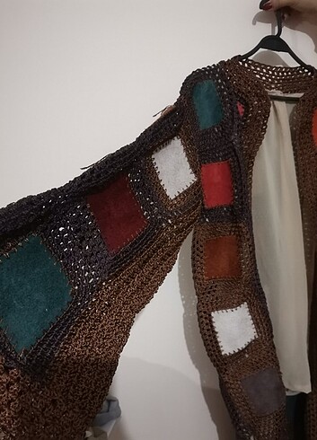 40 Beden çeşitli Renk El emeği, süet deri kumaştan tığ işi kaftan, hırka
