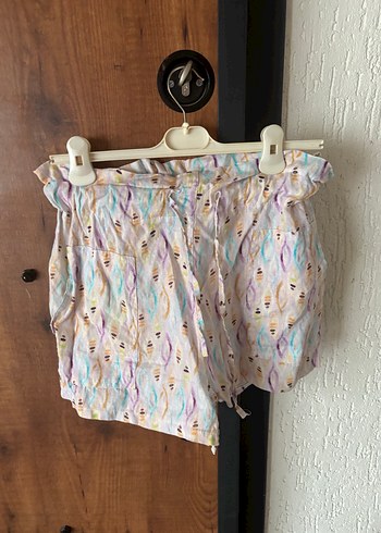 Renkli Bağlama Desenli Mini Şort - Görsel 2